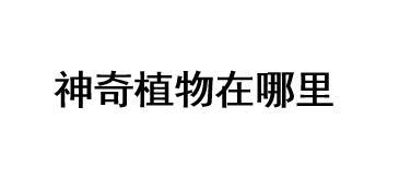 神奇植物在哪里