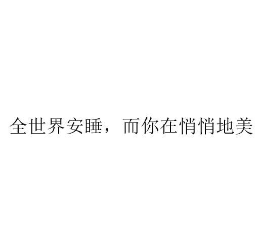 全世界安睡，而你在悄悄地美