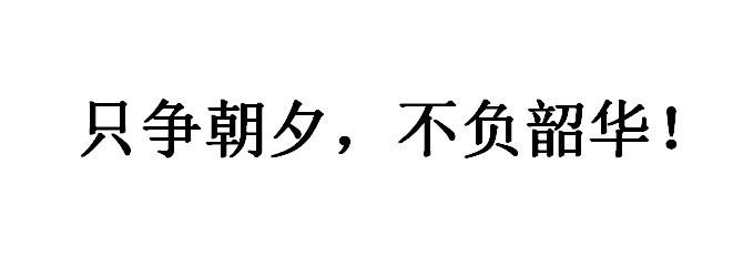 只争朝夕，不负韶华！