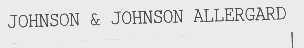 JOHNSON & JOHNSON ALLERGARD