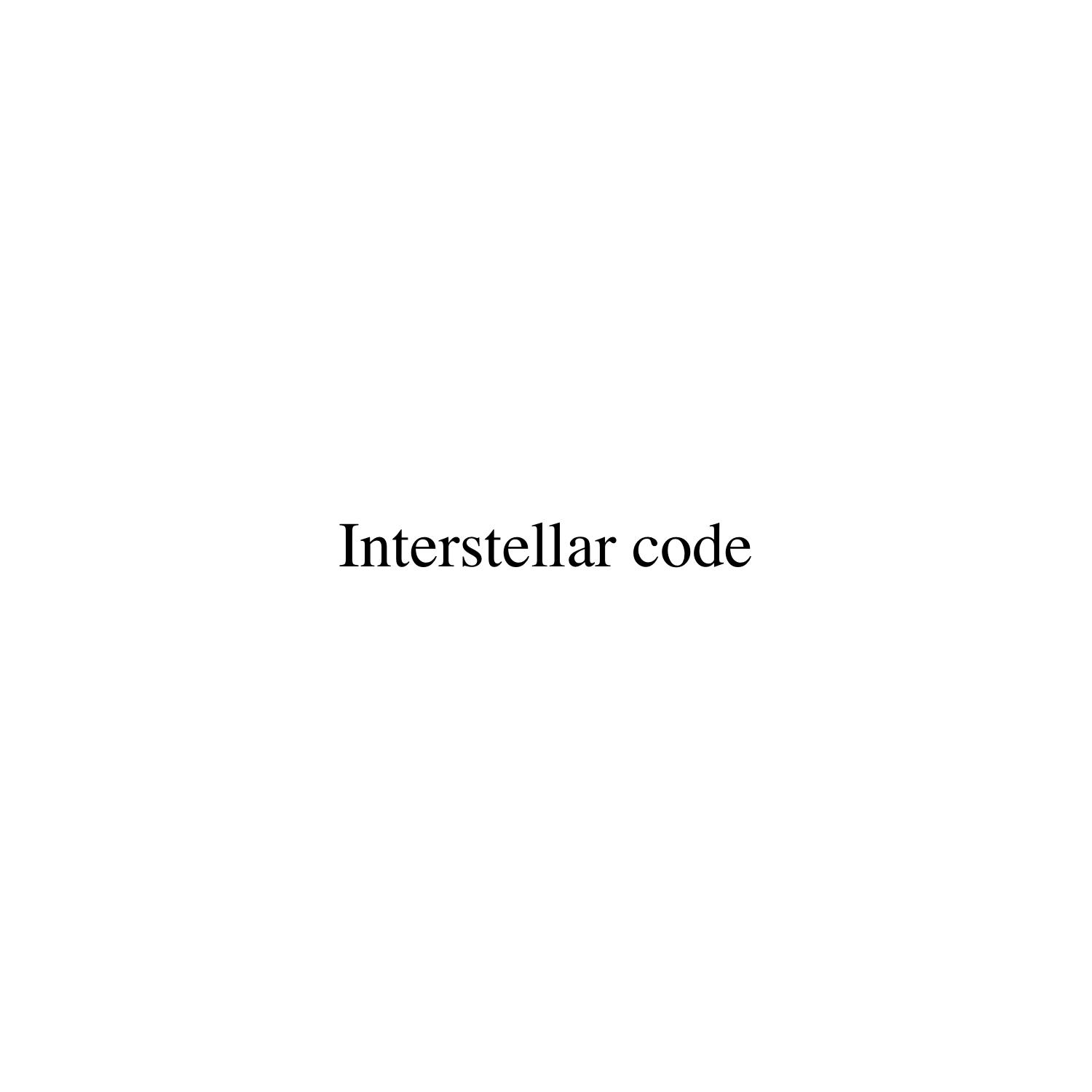 INTERSTELLAR CODE