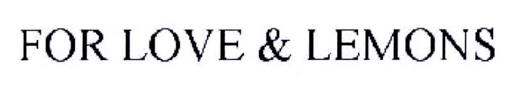 FOR LOVE & LEMONS