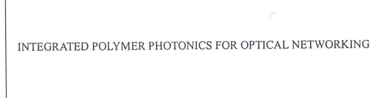 INTEGRAED POLYMER PHOTONICS FOR OPTICAL NETWORKING