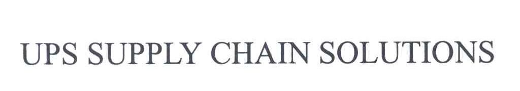 UPS SUPPLY CHAIN SOLUTIONS