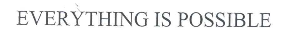 EVERYTHING IS POSSIBLE