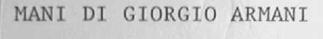 MANI DI GIORGIO ARMANI
