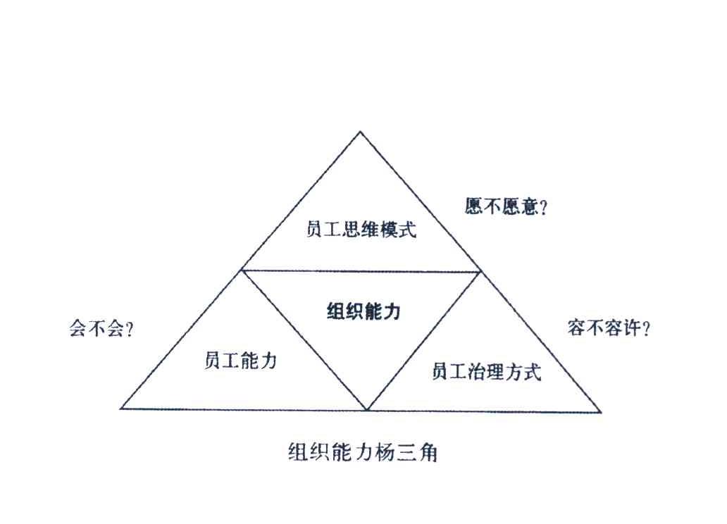 会不会 容不容许 员工能力 员工思维模式 员工治理方式 愿不愿意 组织能力 组织能力杨三角