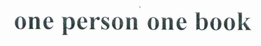 ONE PERSON ONE BOOK
