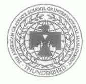 THUNDERBIRD THE AMERICAN GRADUATE SCHOOL OF INTERNATIONAL MANAGEMENT;雷鸟
