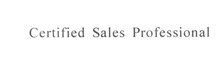 CERTIFIED SALES PROFESSIONAL