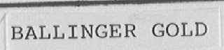 BALLINGER GOLD