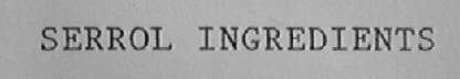 SERROL INGREDIENTS