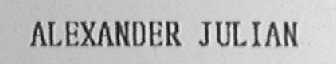 ALEXANDER JULIAN