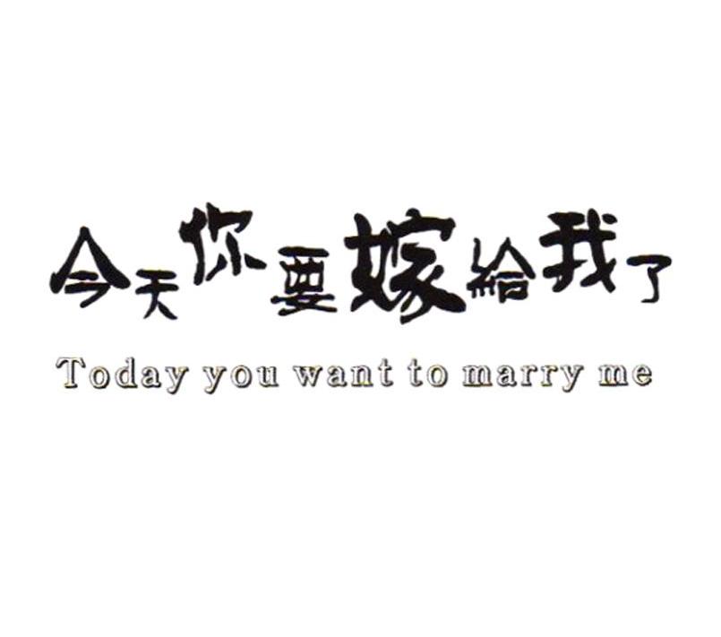 今天你要嫁给我了 TODAY YOU WANT TO MARRY ME
