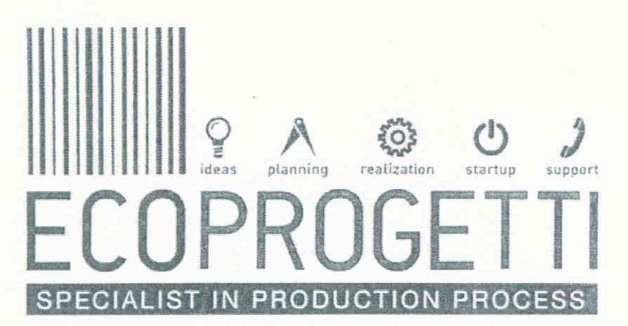 IDEAS PLANNING REALIZATION STARTUP SUPPORT ECOPROGETTI SPECIALIST IN PRODUCTION PROCESS
