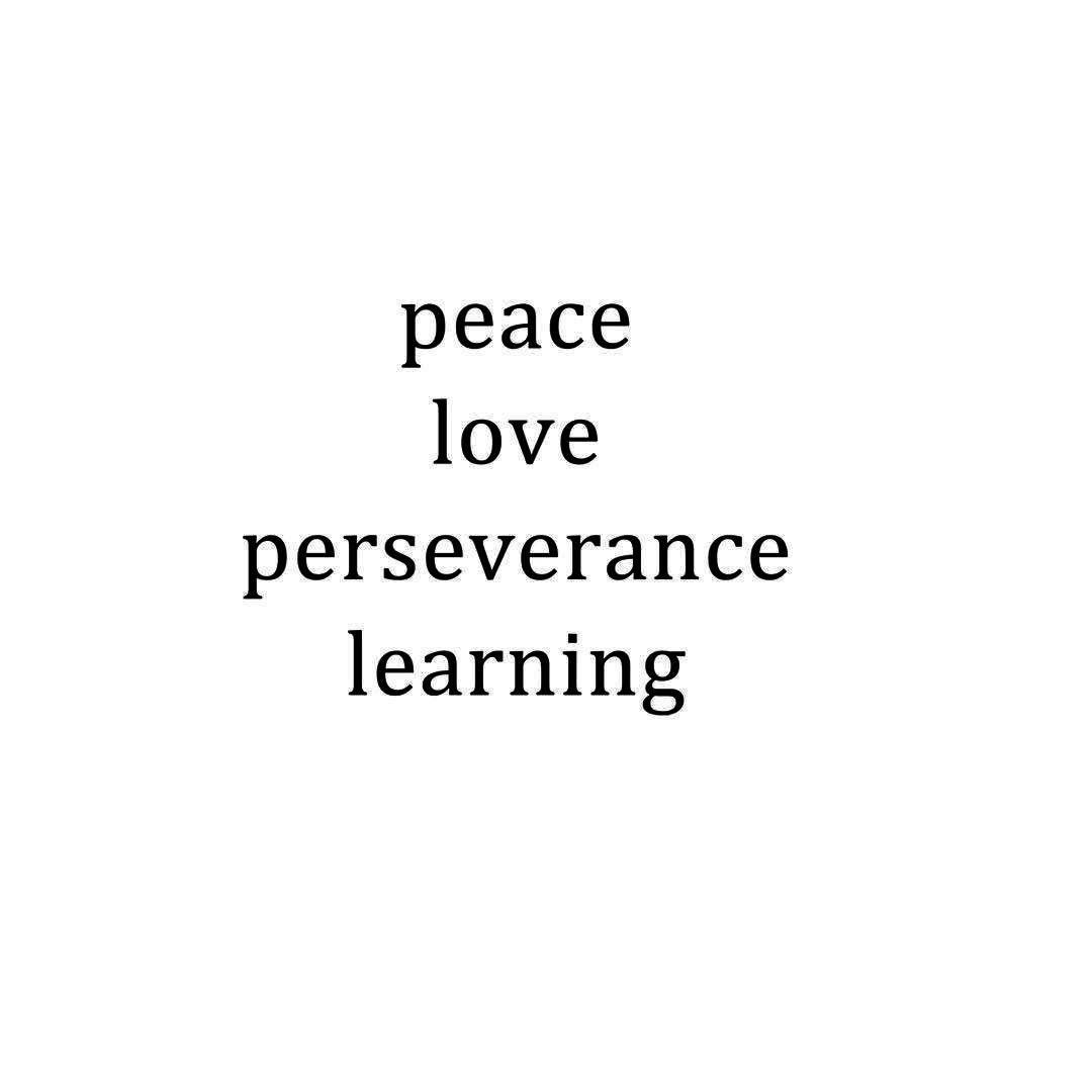 PEACE LOVE PERSEVERANCE LEARNING