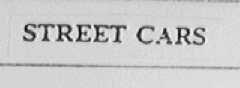 STREET CARS