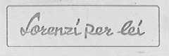 LORENZI PER LEI