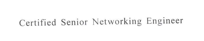 CERTIFIED SENIOR NETWORKING ENGINEER