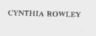 CYNTHIA ROWLEY