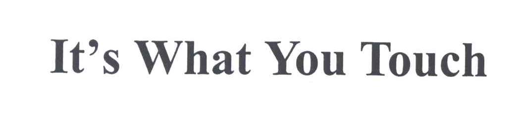 IT'S WHAT YOU TOUCH