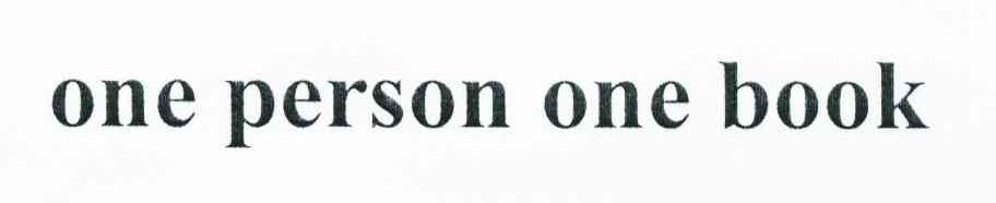 ONE PERSON ONE BOOK