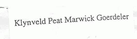 KLYNVELD PEAT MARWICK GOERDELER