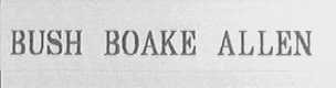 BUSH BOAKE ALLEN
