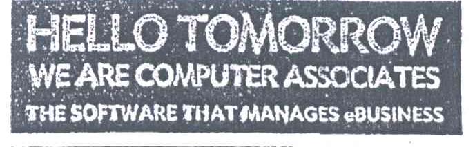 HELLO TOMORROW WEARE ASSOCIATES THE SOFTWARE THATMANAGES EBUSINESS