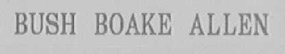 BUSH BOAKE ALLEN