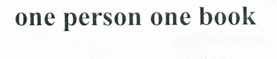 ONE PERSON ONE BOOK