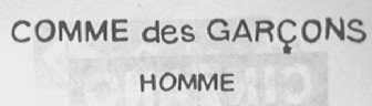 COMME DES GARCONS HOMME