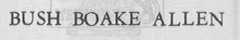 BUSH BOAKE ALLEN