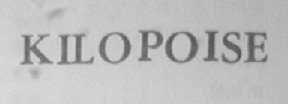 KILOPOISE