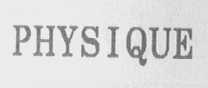 PHYSIQUE
