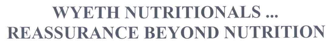 WYETH REASSURANCE BEYOND