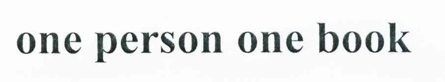 ONE PERSON ONE BOOK