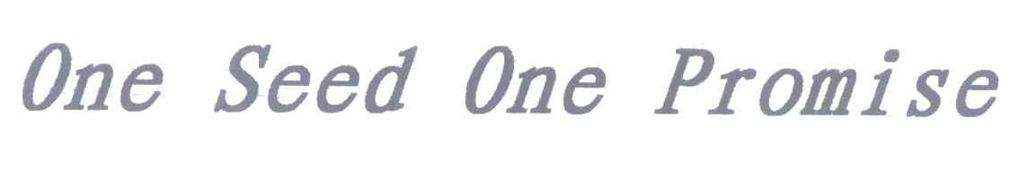 ONE SEED ONE PROMISE