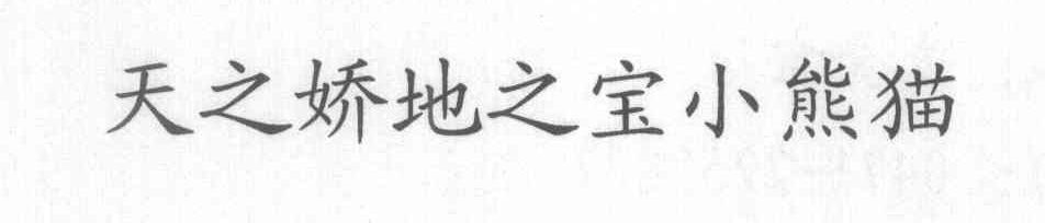 天之娇地之宝小熊猫