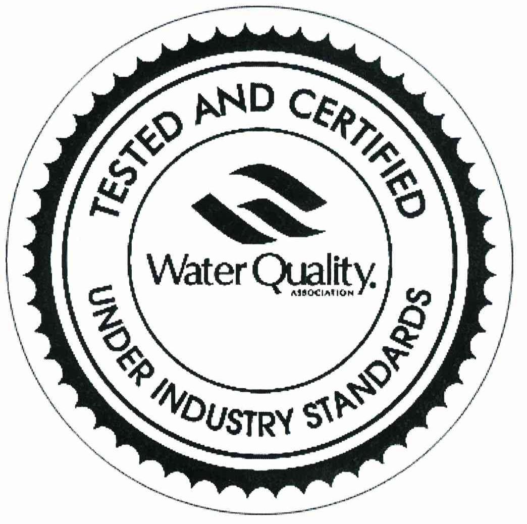 TESTED AND CERTIFIED WATER QUALITY. ASSOCIATION UNDER INDUSTRY STANDARDS