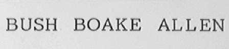 BUSH BOAKE ALLEN