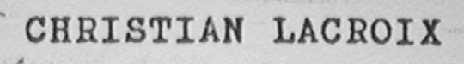 CHRISTIAN LACROIX