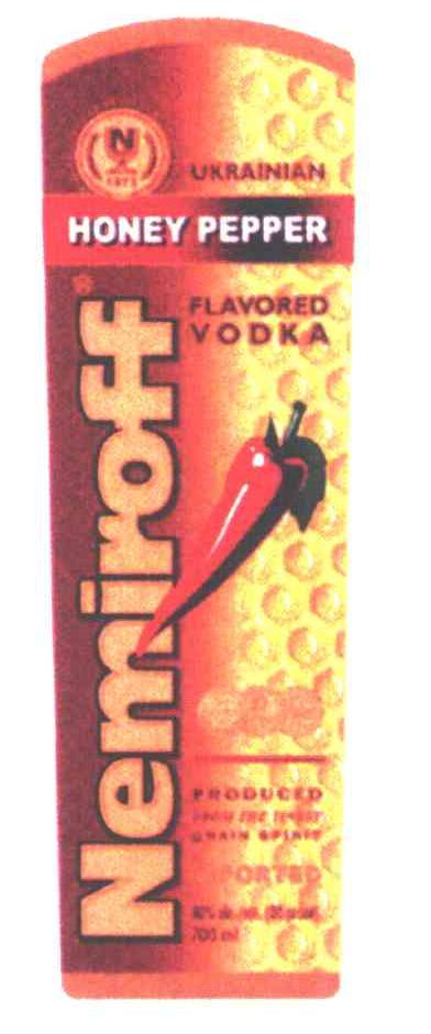 UKRAINIAN;HONEY PEPPER;FLAVORED;VODKA;NEMIROFF;N