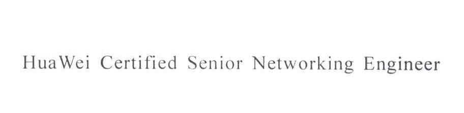 HUAWEI CERTIFIED SENIOR NETWORKING ENGINEER