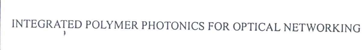 INTEGRATED POLYMER PHOTONICS FOR OPTICAL NETWORKING