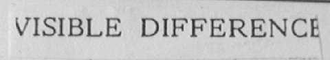 VISIBLE DIFFERENCE