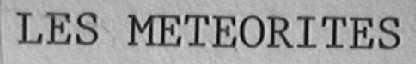 LES METEORITES