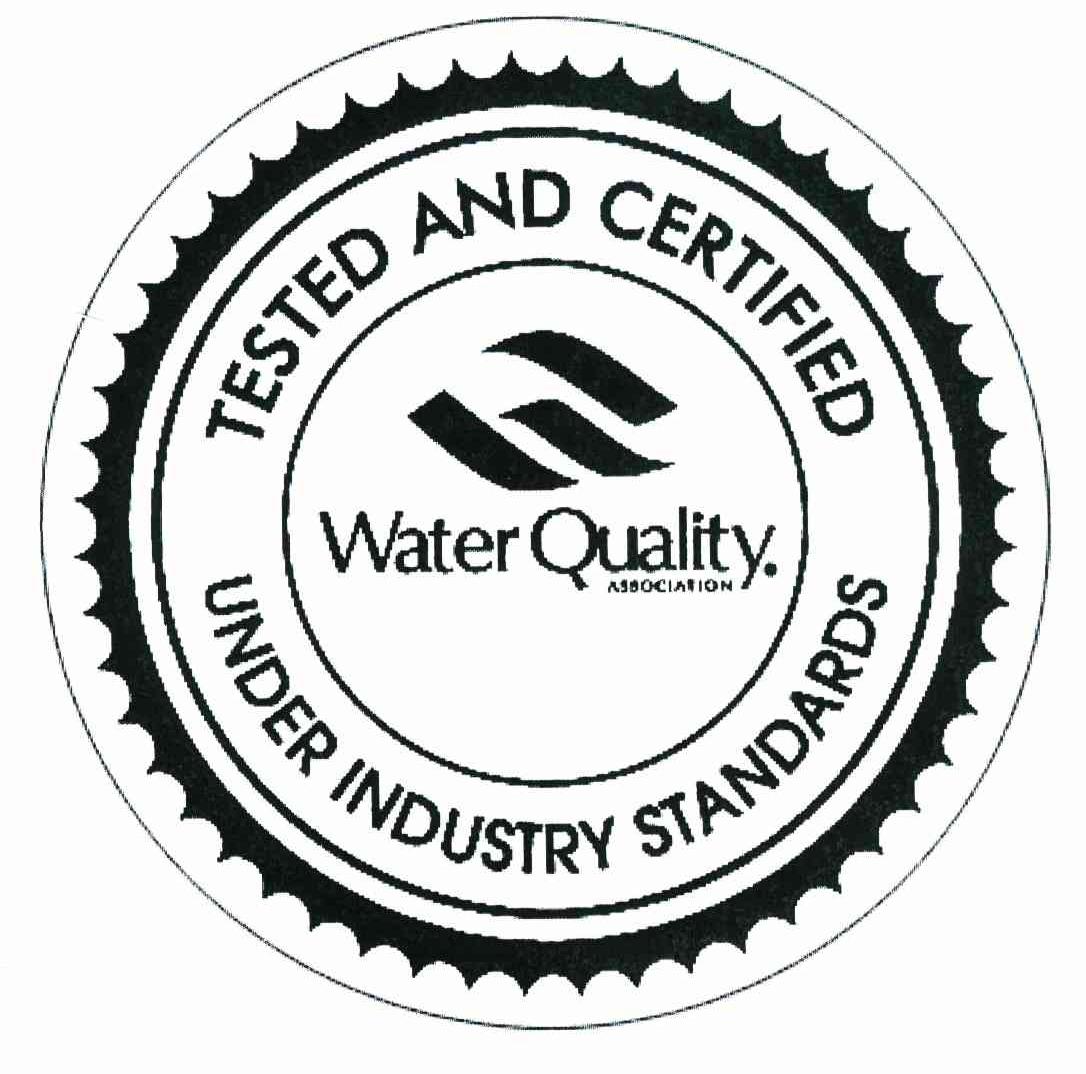 TESTED AND CERTIFIED WATER QUALITY. ASSOCIATION UNDER INDUSTRY STANDARDS