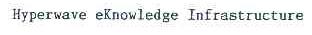 HYPERWAVE EKNOWLEDGE INFRASTUCTURE