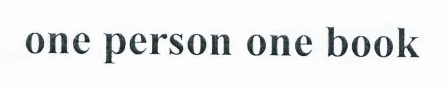 ONE PERSON ONE BOOK